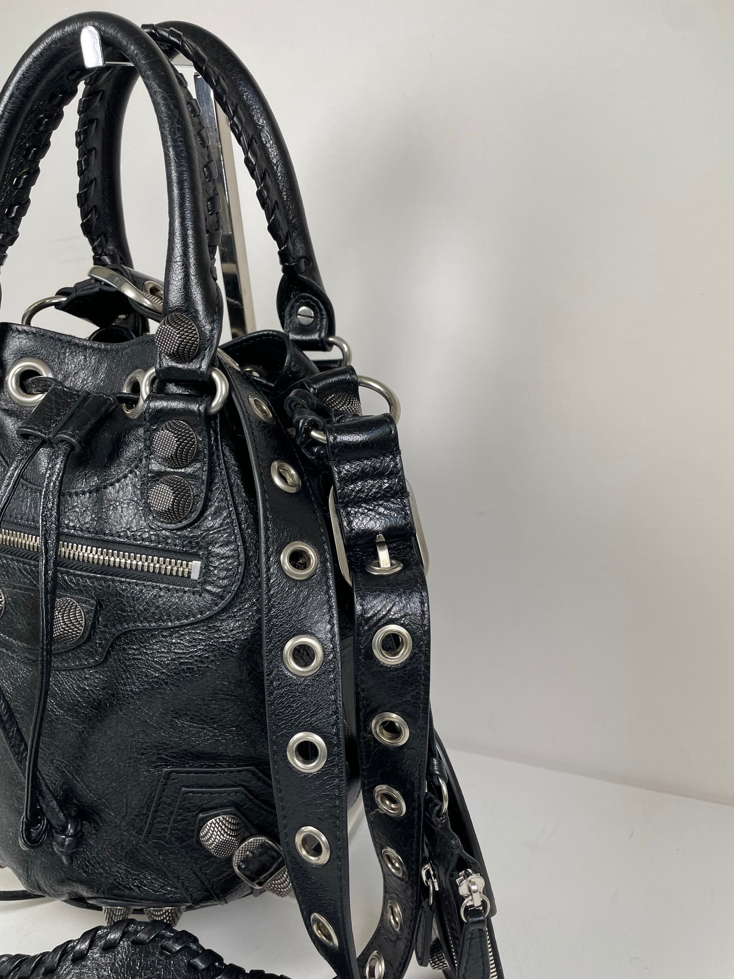 Preloved Balenciaga Agneau Arena Le Cagole Bucket Bag, Small