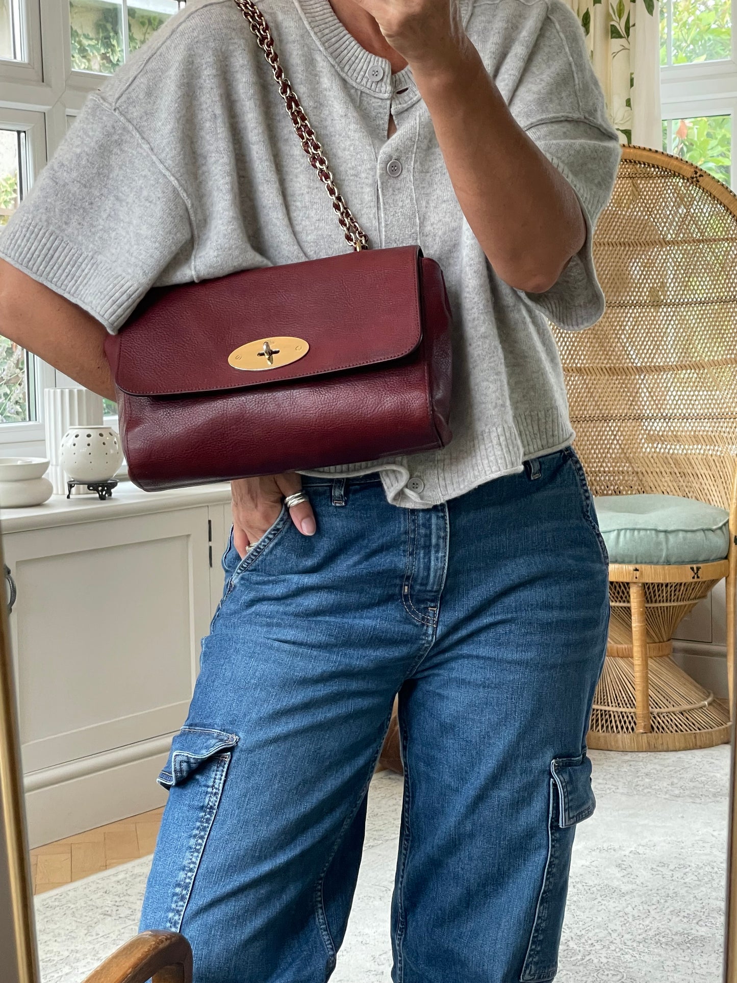 Preloved Mulberry Lily Shoulder Bag, Medium