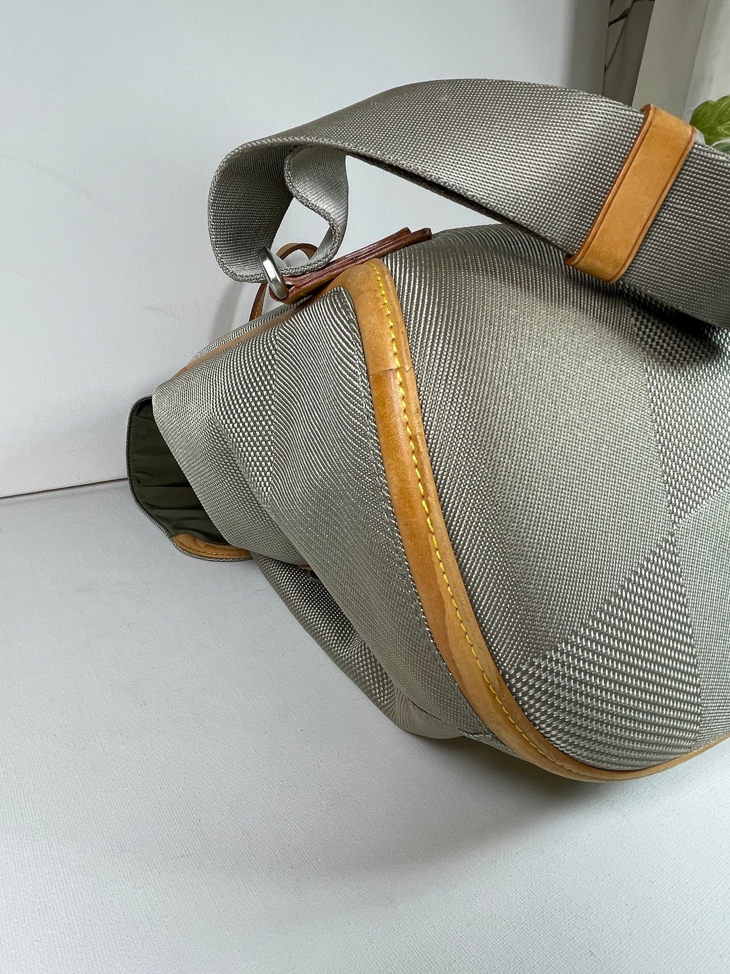 Preloved Louis Vuitton Pioneer Backpack in Damier Jean Canvas and Sable Silvertone Hardware