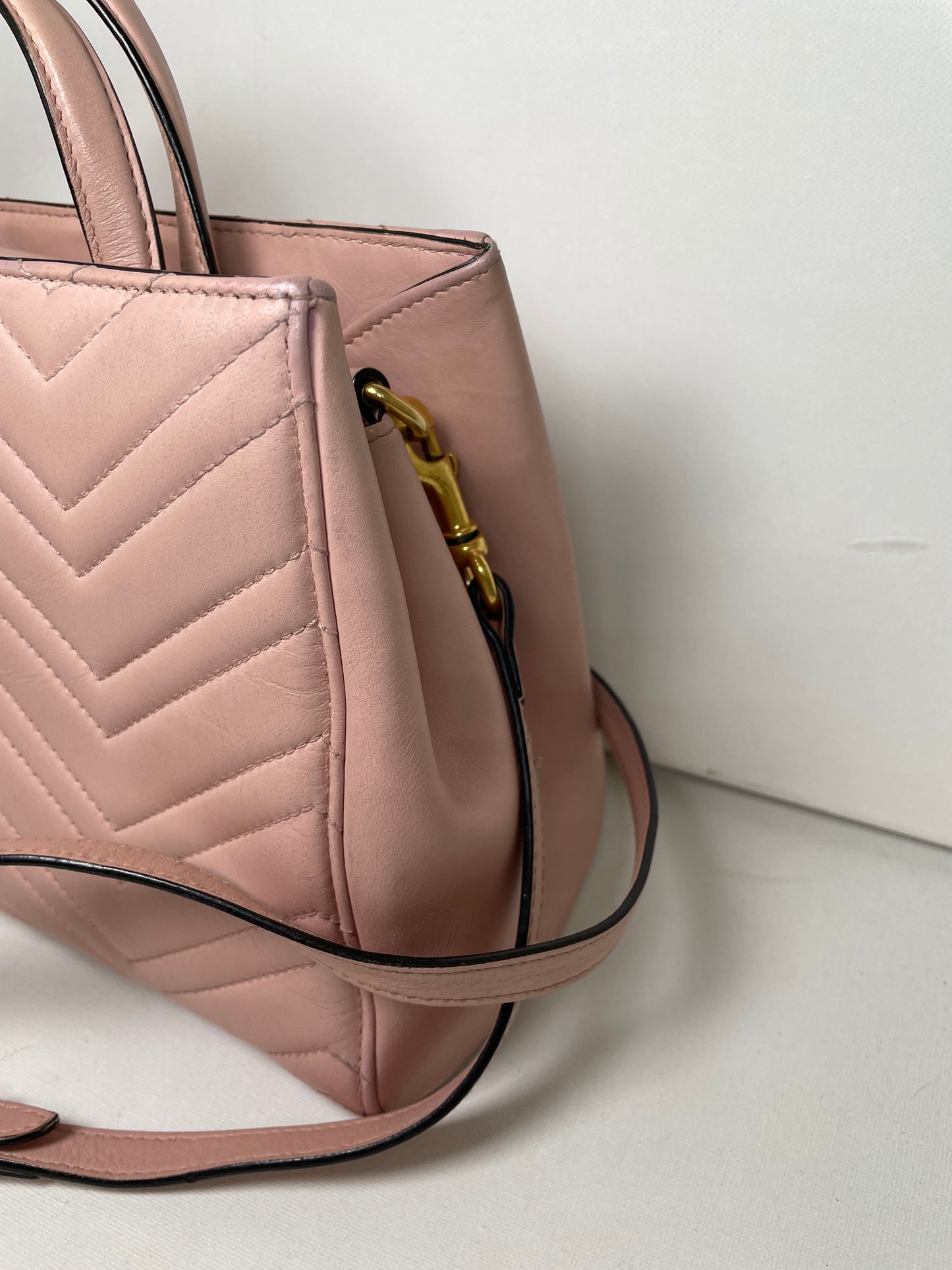 Preloved Gucci Quilted Marmont Top Handle Tote Bag, Small