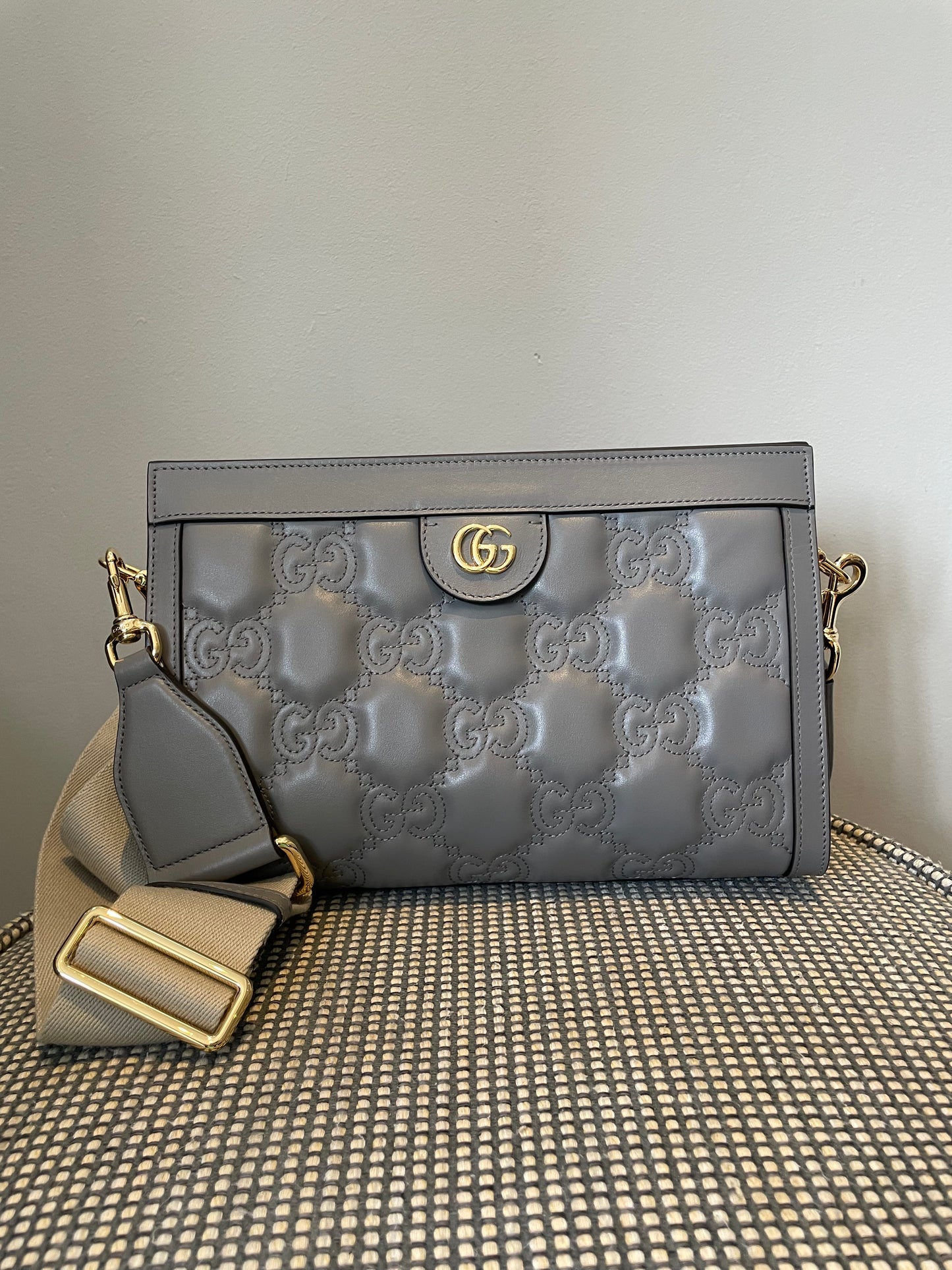 Preloved Gucci GG Matelasse Slim Chain Shoulder Bag, Small