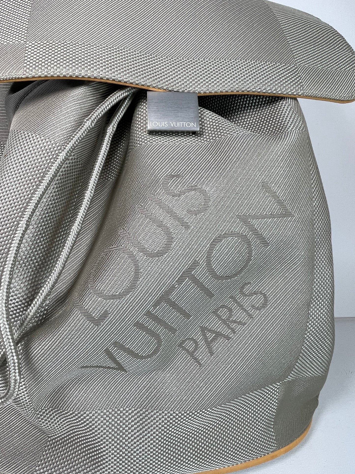 Preloved Louis Vuitton Pioneer Backpack in Damier Jean Canvas and Sable Silvertone Hardware
