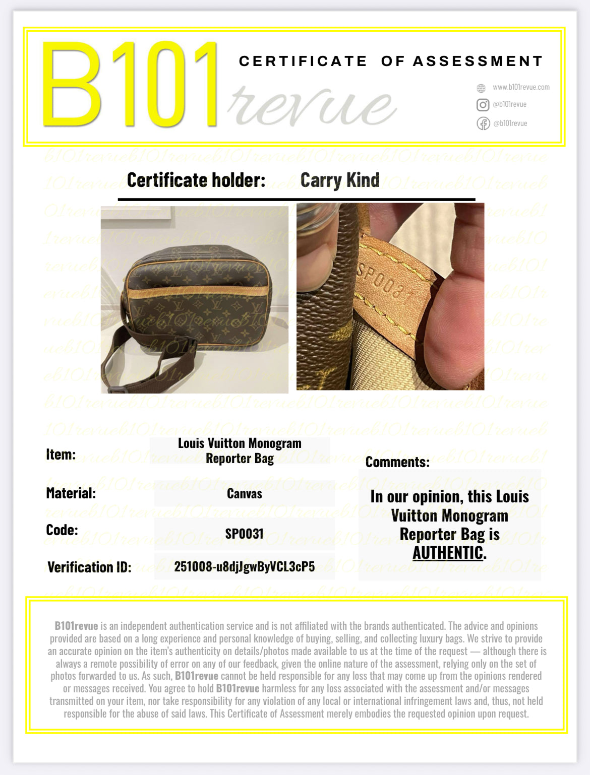 Preloved,  Louis Vuitton Reporter Shoulder Bag, PM