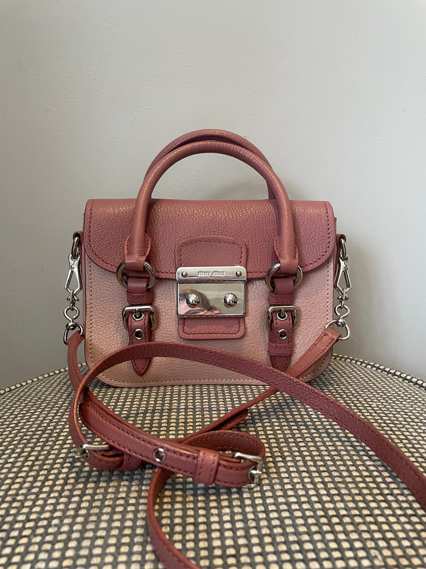 Preloved Miu Miu Madras Lock Crossbody Bag