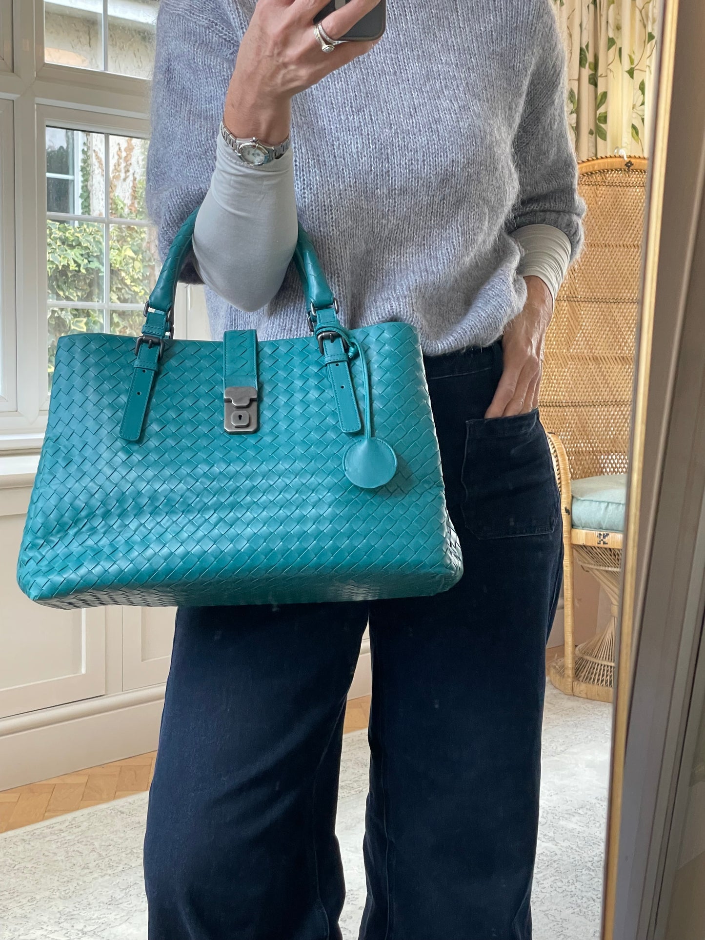 Preloved Bottega Veneta Roma Tote Bag, Large