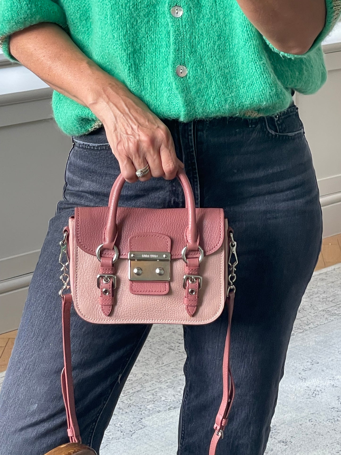 Preloved Miu Miu Madras Lock Crossbody Bag