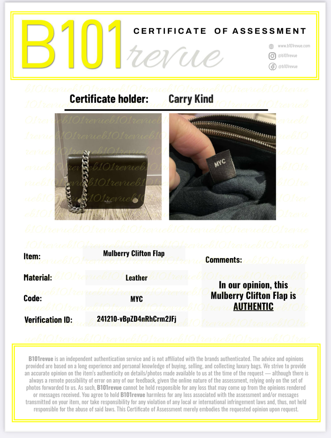 Preloved Mulberry Clifton Shoulder Bag/Clutch