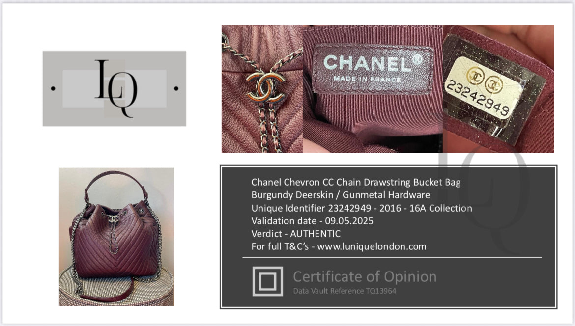 Preloved Chanel CC Gabriel Chevron Bucket Bag, Large