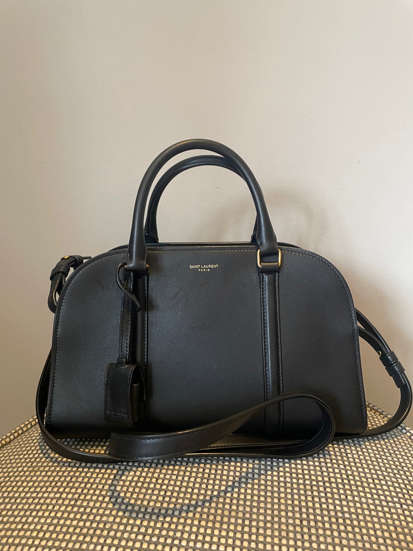 Preloved Saint Laurent Lock  Duffle Top Handle Bag, Baby