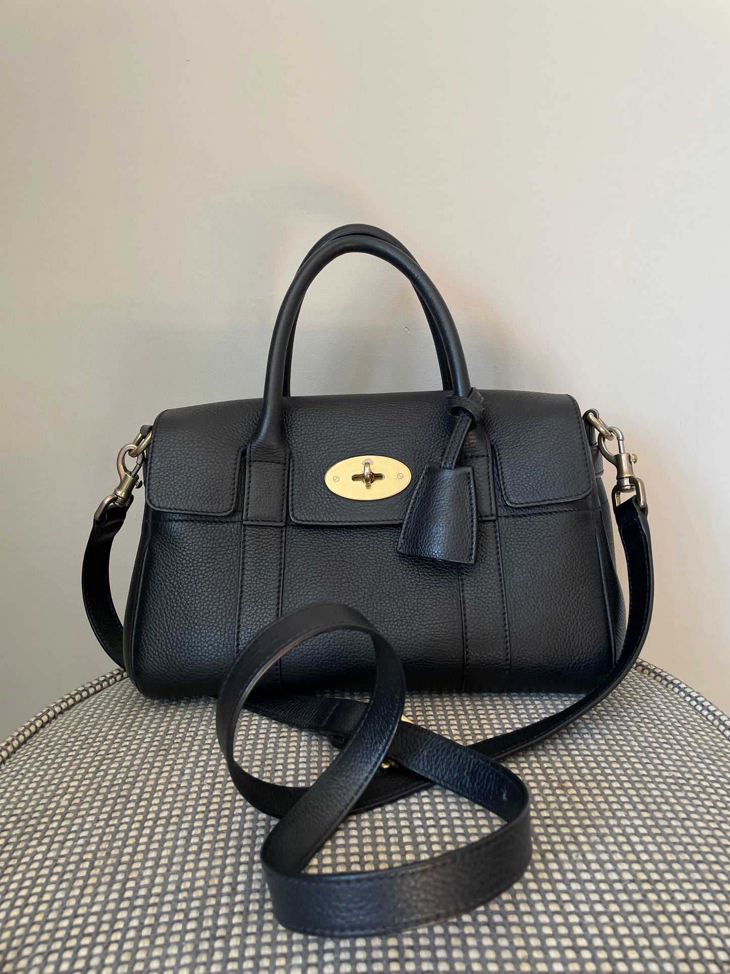 Preloved Mulberry Bayswater Satchel Bag with Long Strap, Small