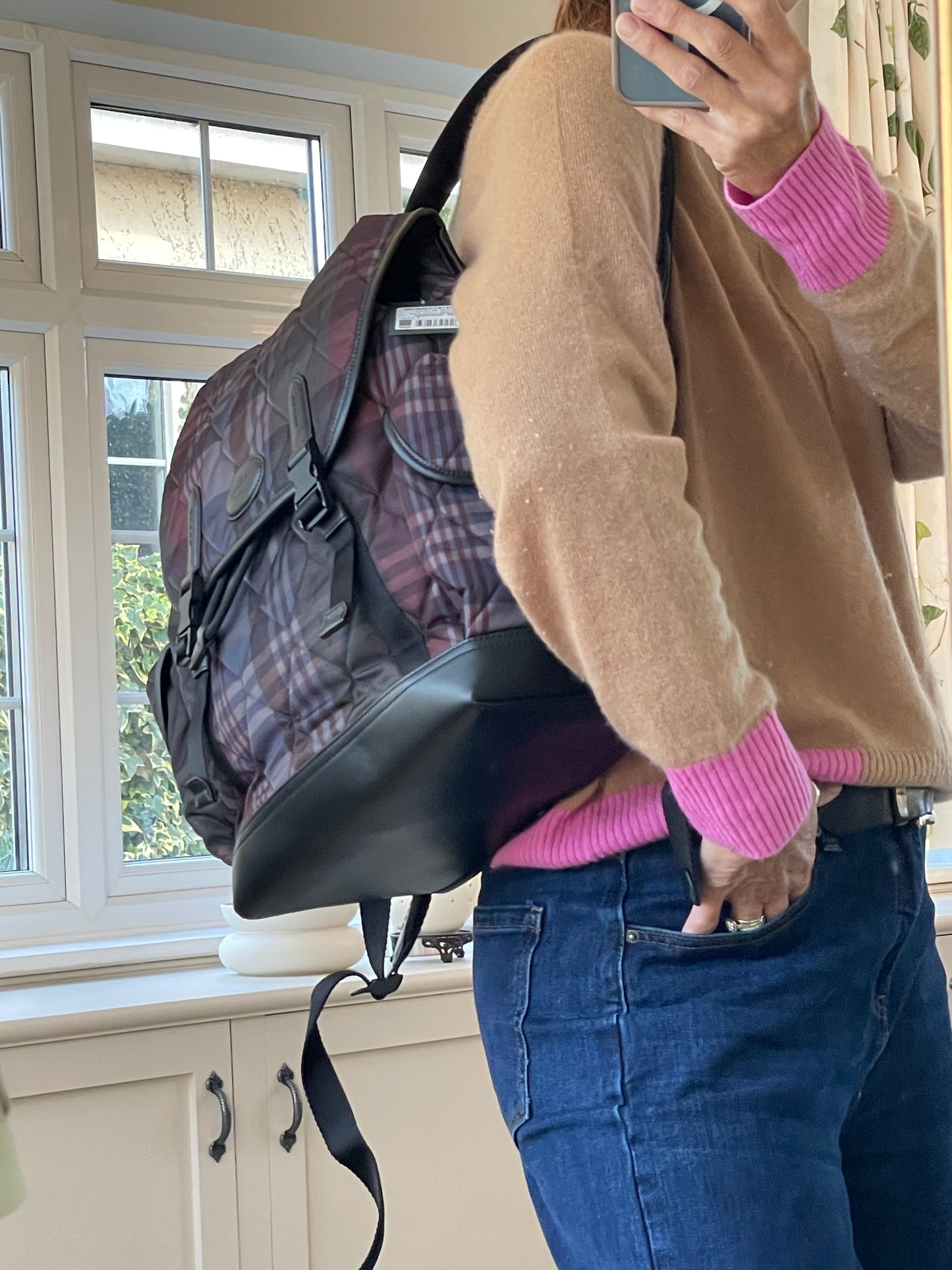 Preloved Mulberry Heritage Check Backpack