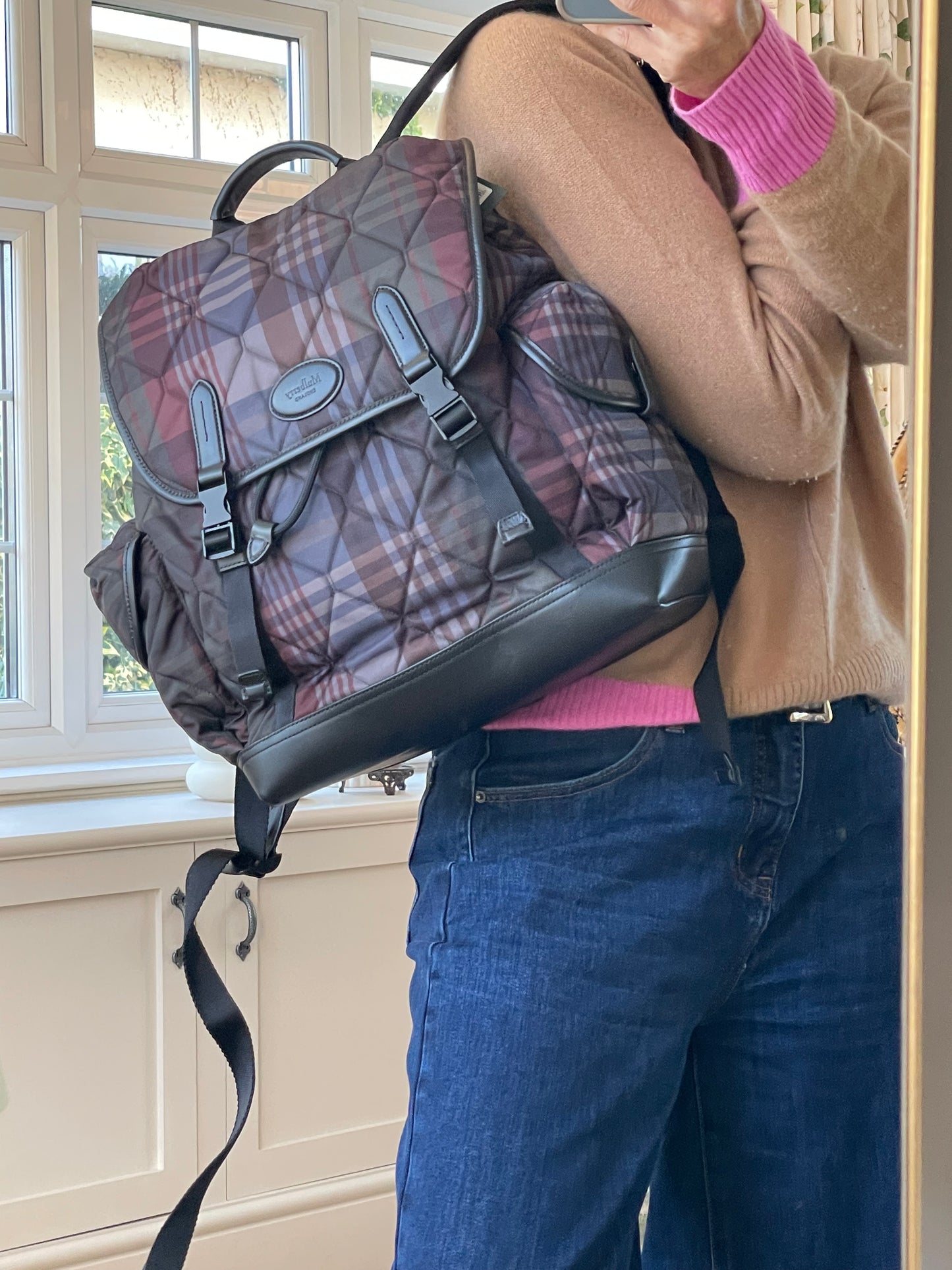 Preloved Mulberry Heritage Check Backpack