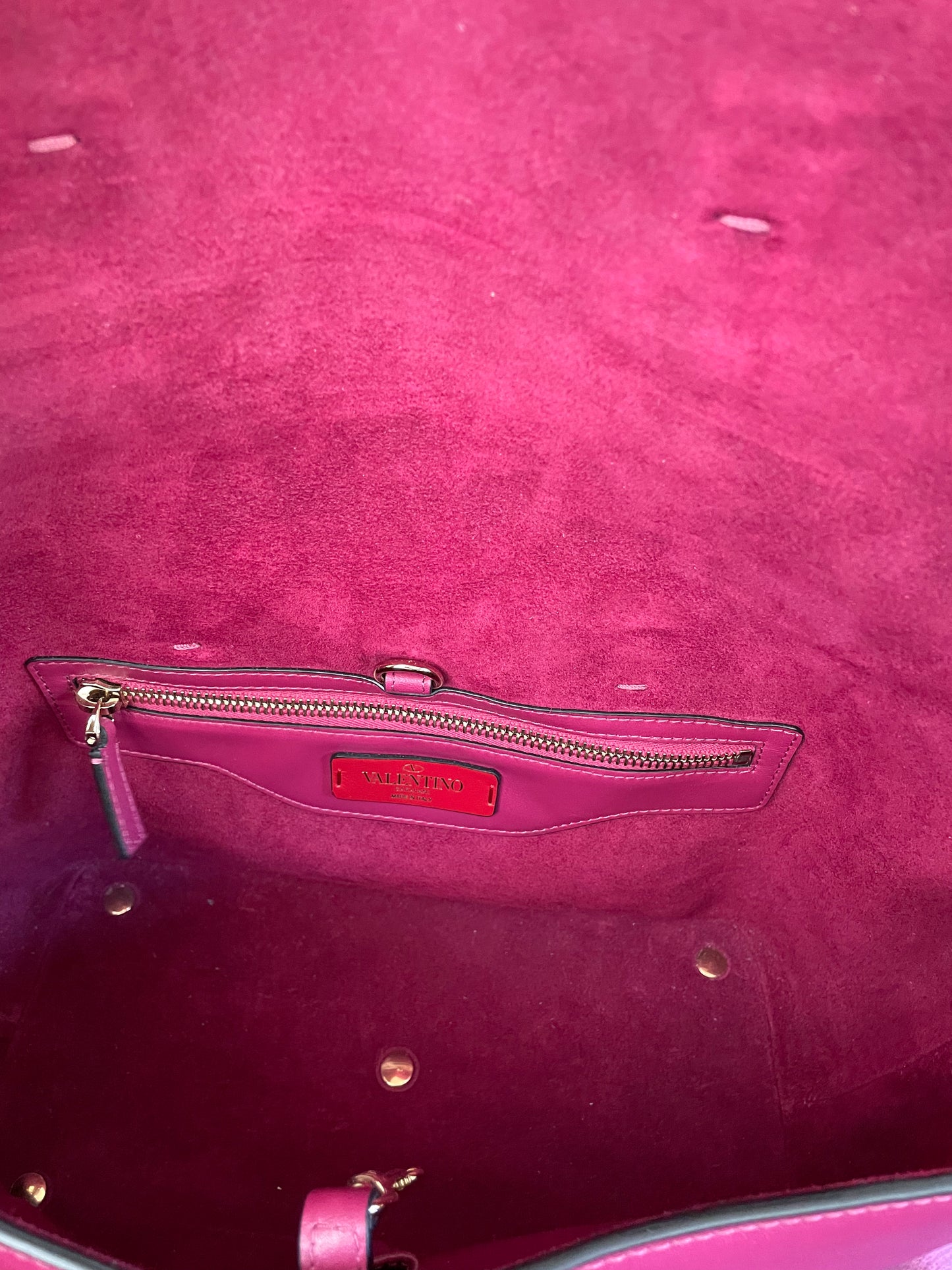 Preloved Valentino Garavani Rockstud Demilune Double Handle Satchel Bag, Small