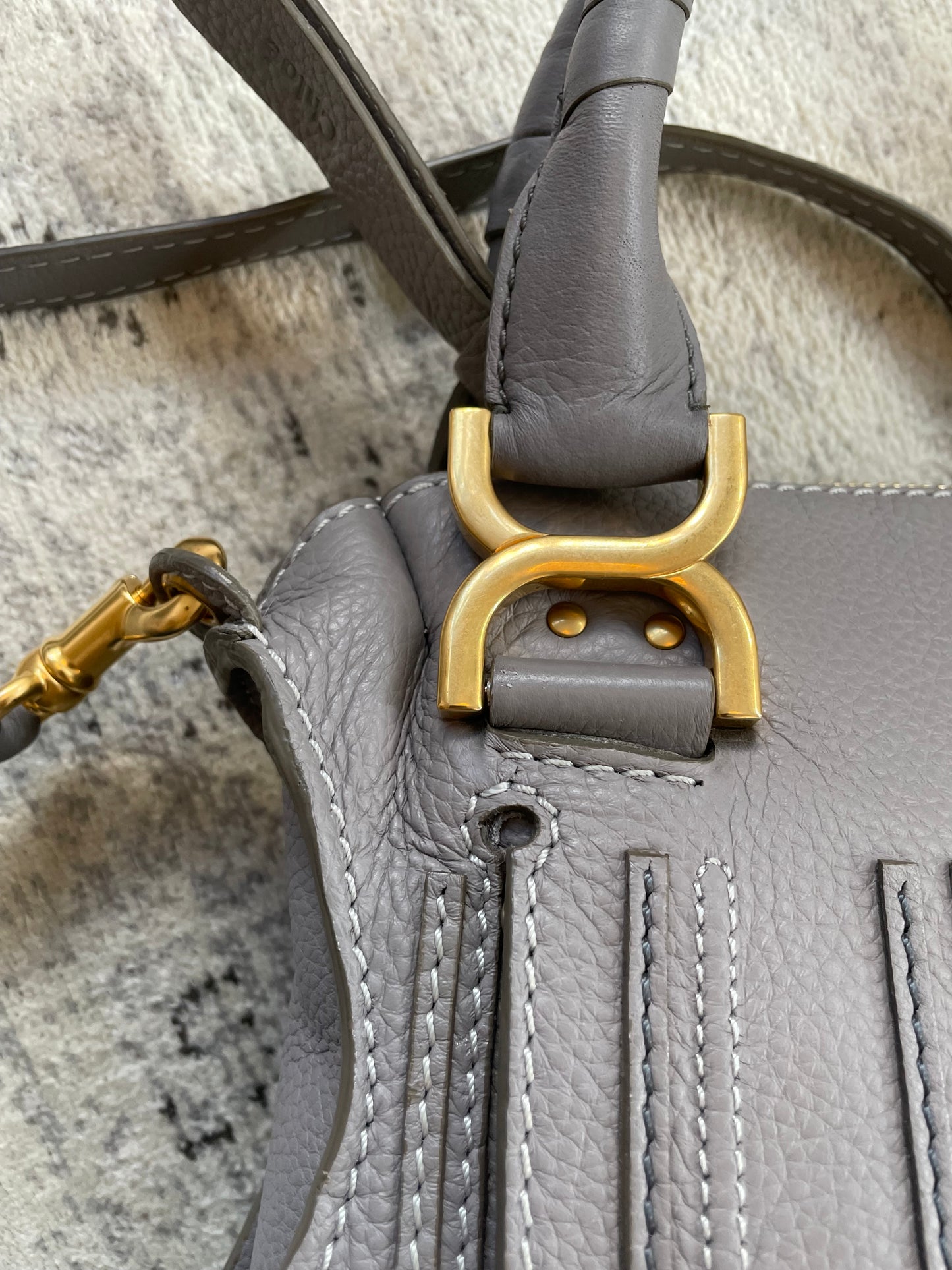 Preloved Chloe Marcie Satchel Bag with Long Strap, Small