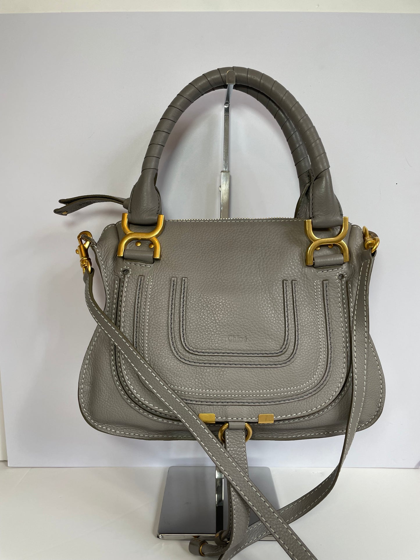 Preloved Chloe Marcie Satchel Bag with Long Strap, Small