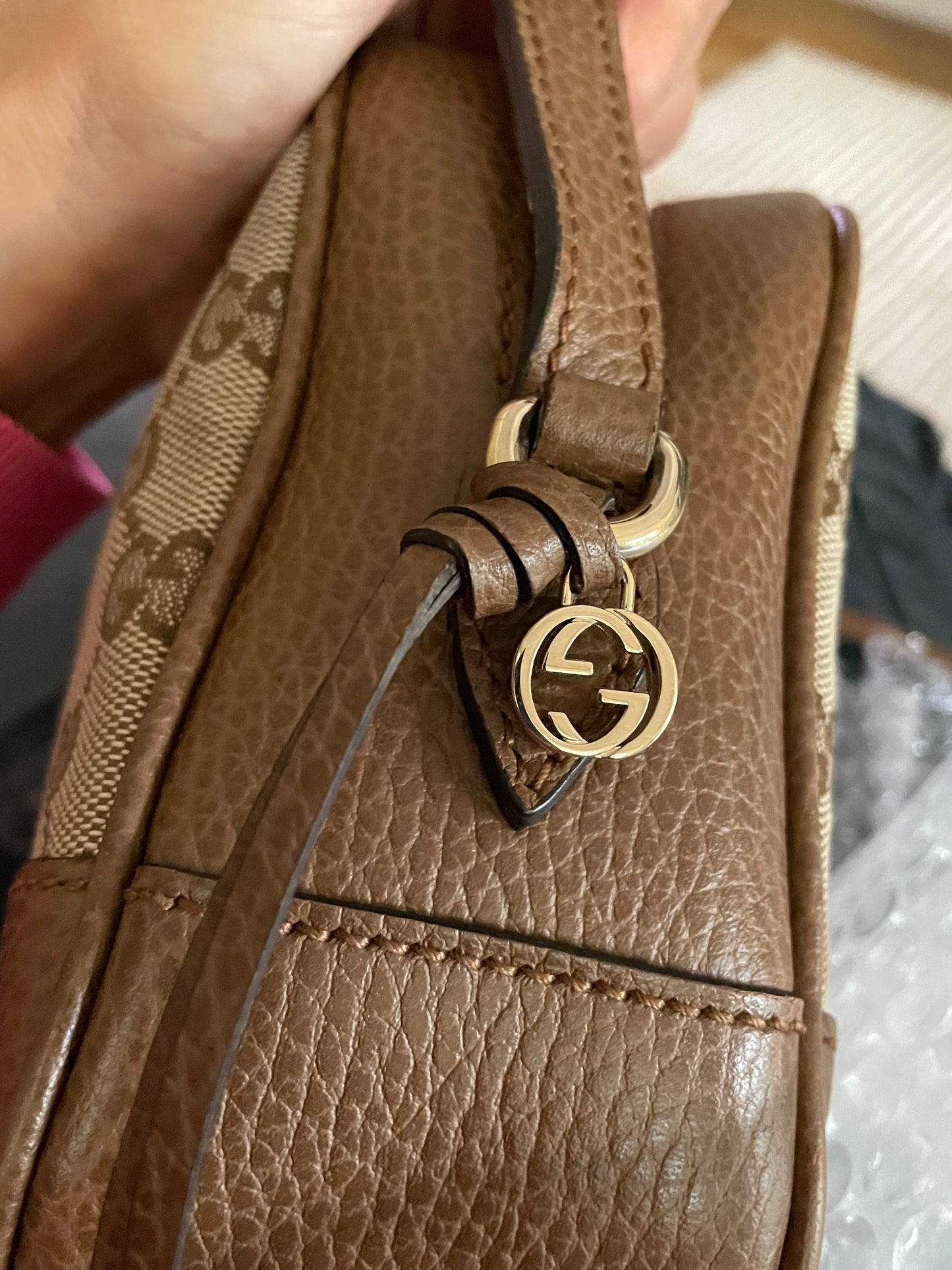 Preloved Gucci Bree Monogram Crossbody Bag