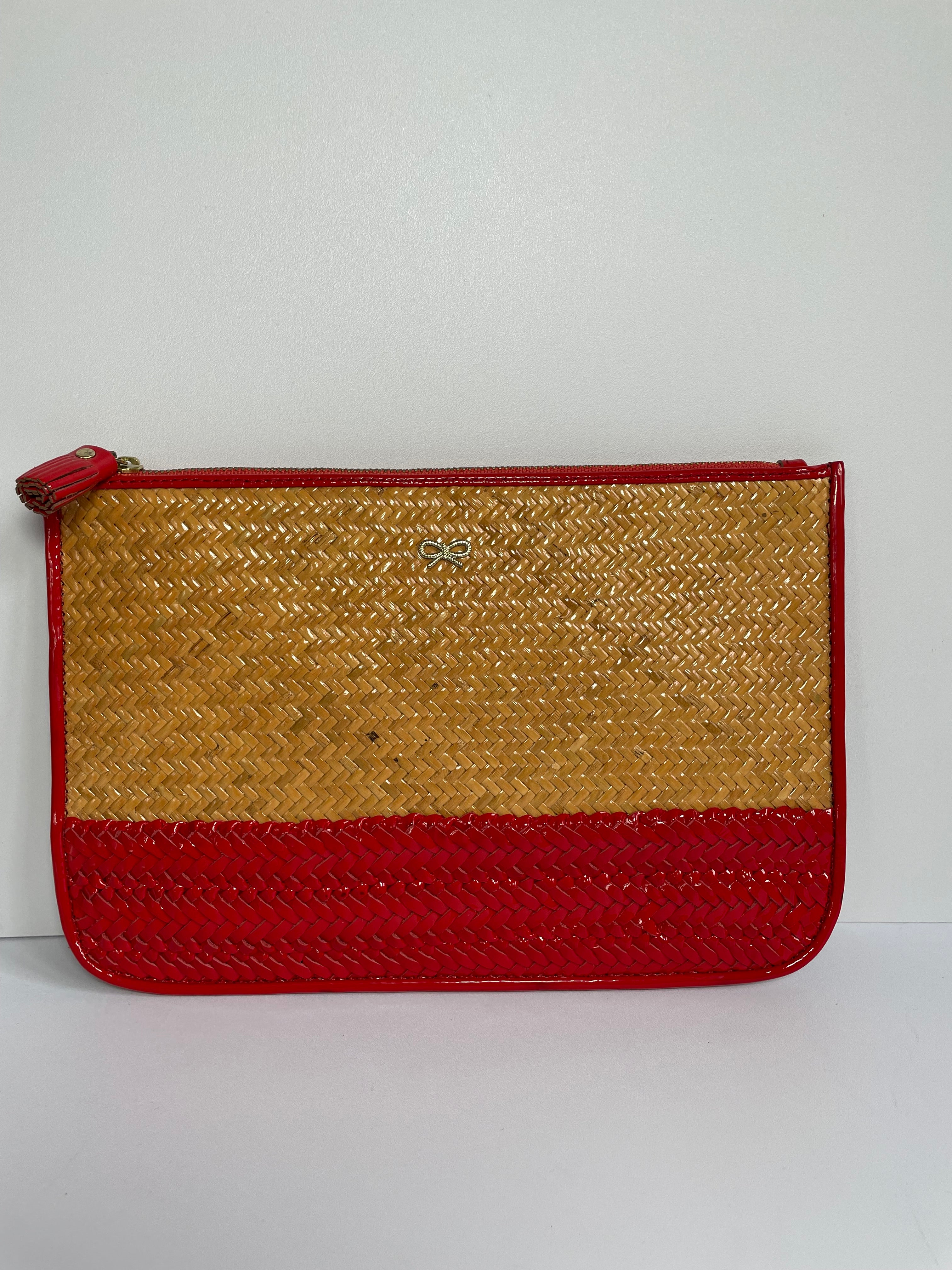 Preloved Anya Hindmarch Rafia Clutch Bag Carry Kind