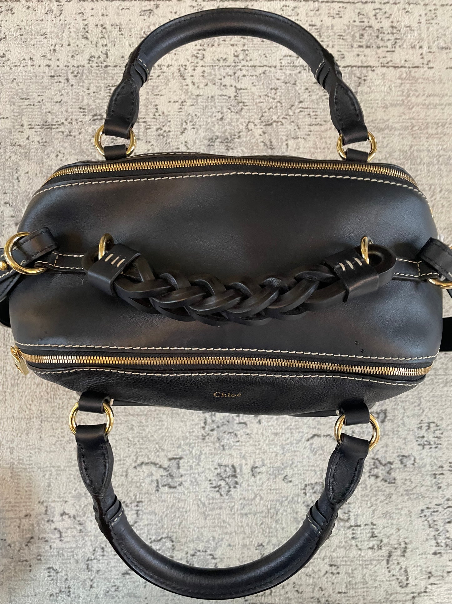 Preloved Chloe Daria Bowling Bag Tote Bag, Medium