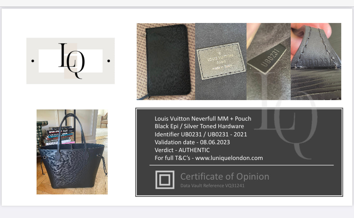Preloved Louis Vuitton Neverfull Tote Bag in Epi Leather, MM