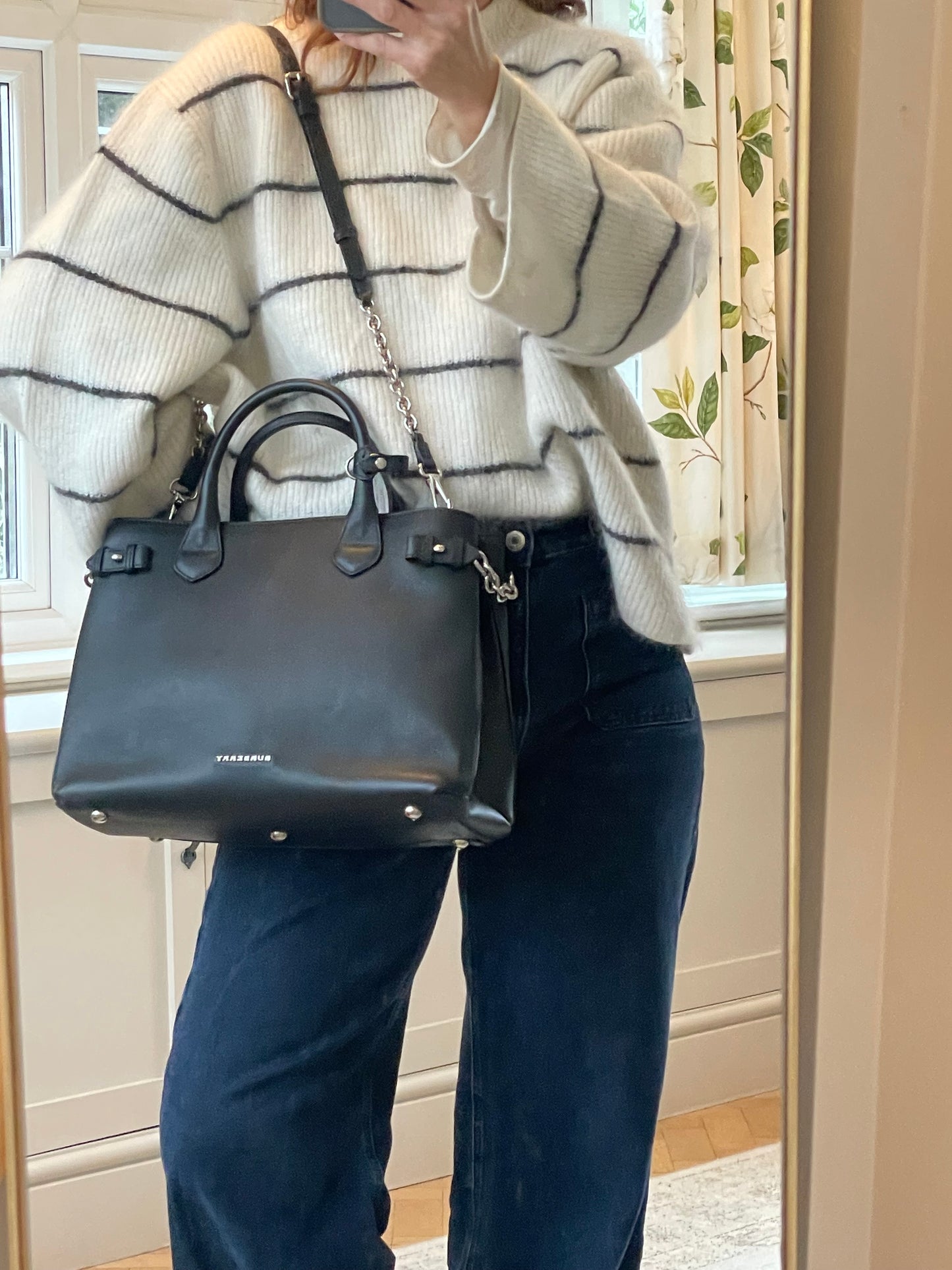 Preloved Burberry Banner Two Way Tote Bag, Medium