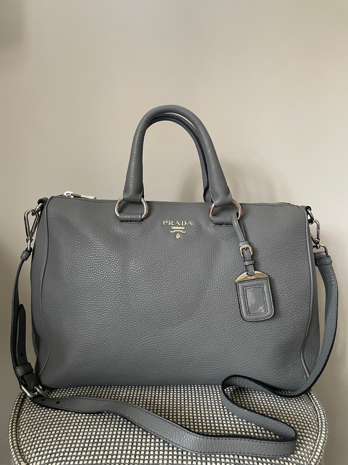 Preloved Prada Vitello Phenix Two Way Tote Bag, Large