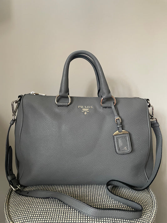 Preloved Prada Vitello Phenix Two Way Tote Bag, Large