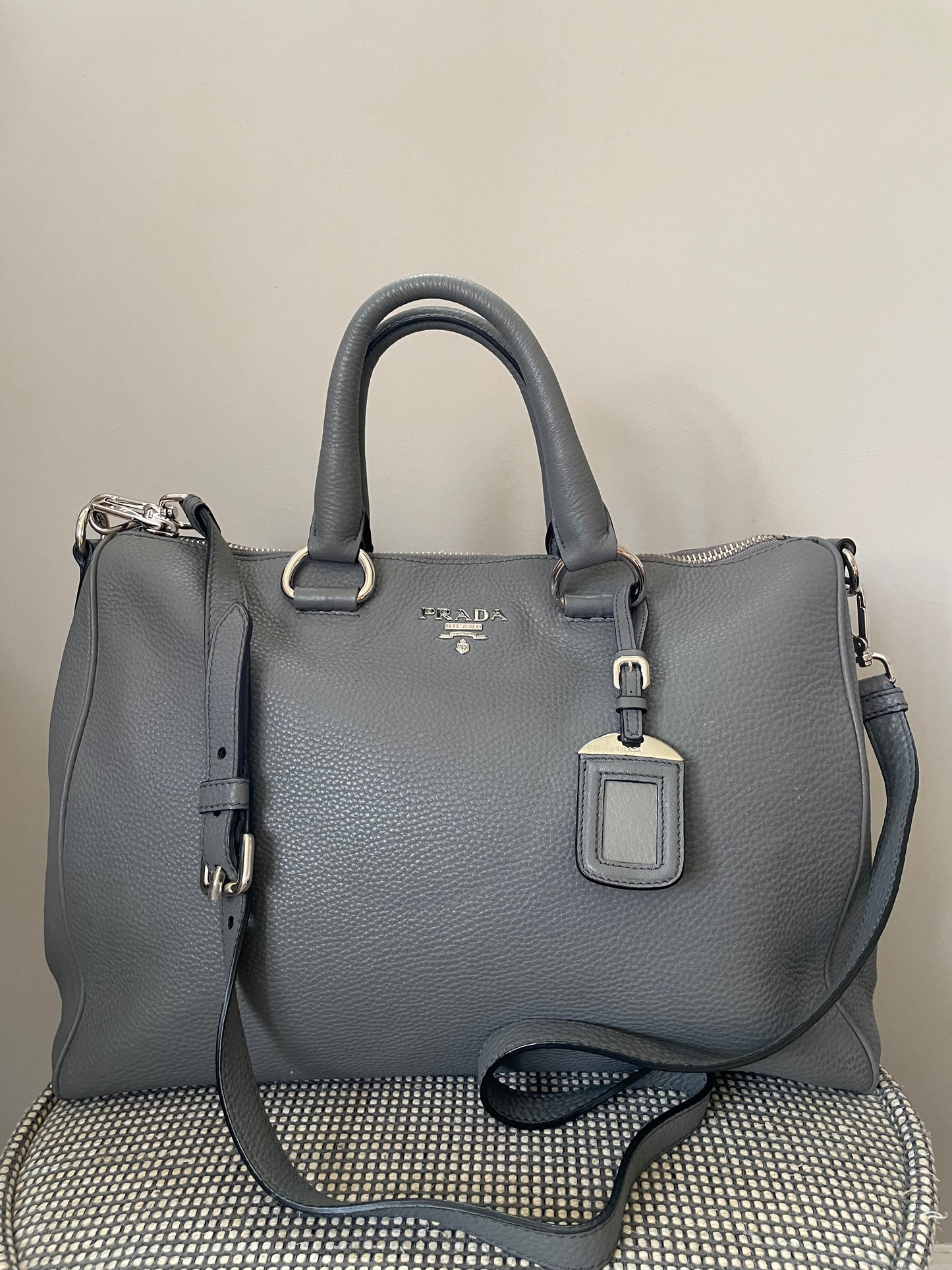 Preloved Prada Vitello Phenix Two Way Tote Bag, Large