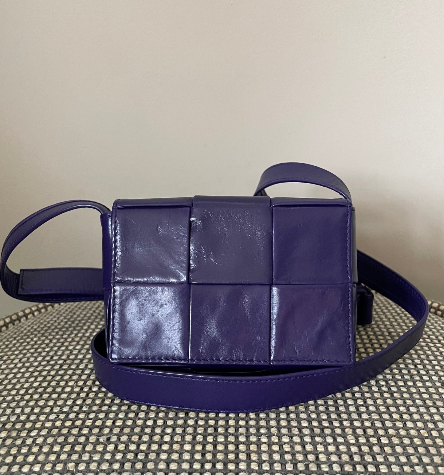 Preloved Bottega Veneta Paper Maxi Intreccio Cassette Crossbody Bag, Mini