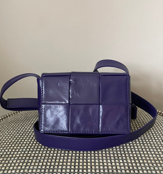 Preloved Bottega Veneta Paper Maxi Intreccio Cassette Crossbody Bag, Mini