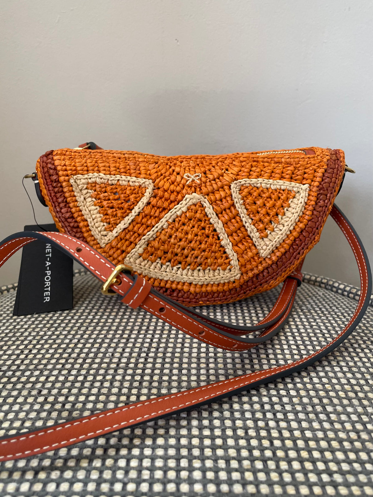 Preloved Anya Hindmarch Raffia Shoulder Bag, Clutch