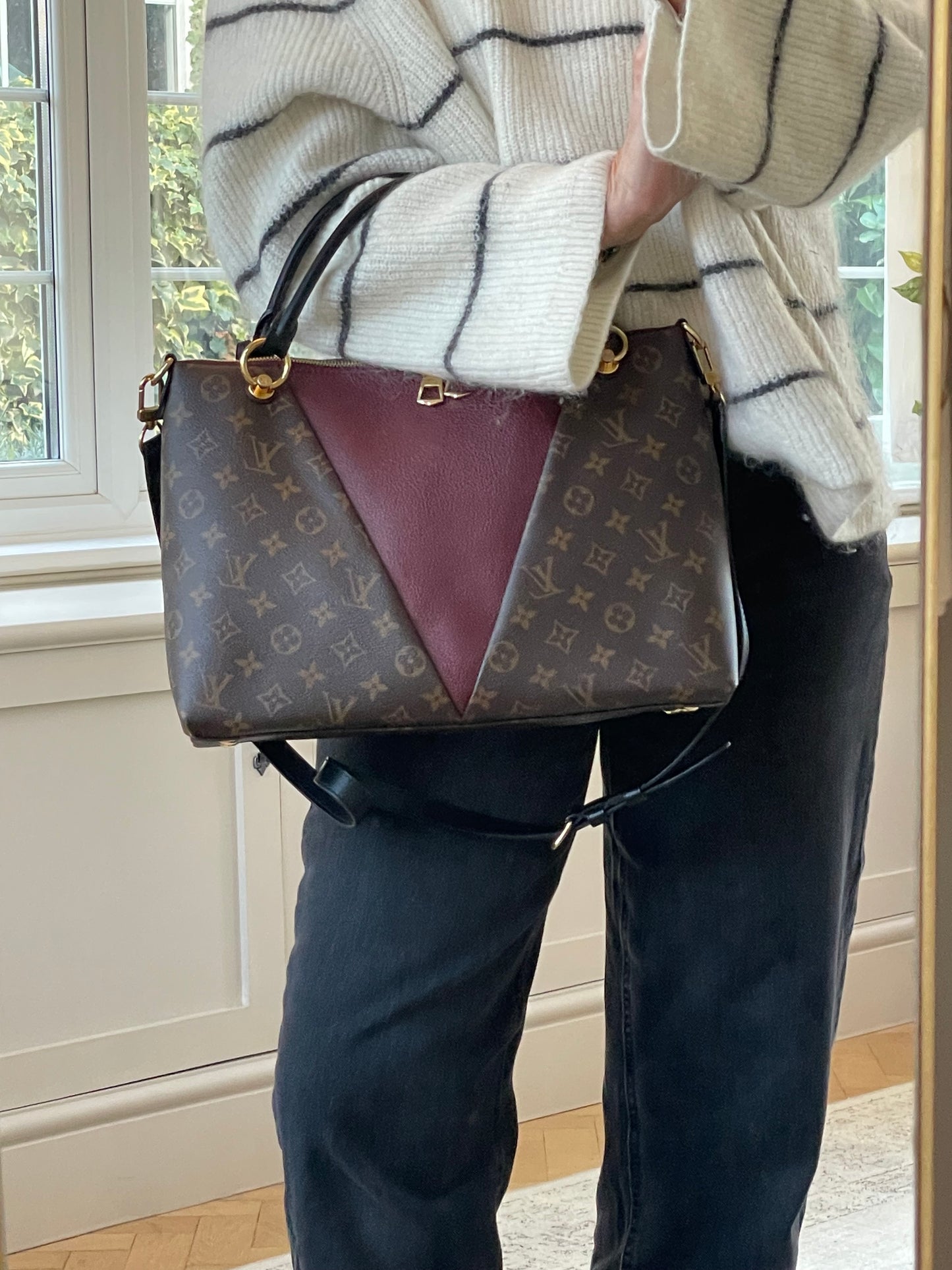 Preloved Louis Vuitton V Tote Bag with Long Strap, MM