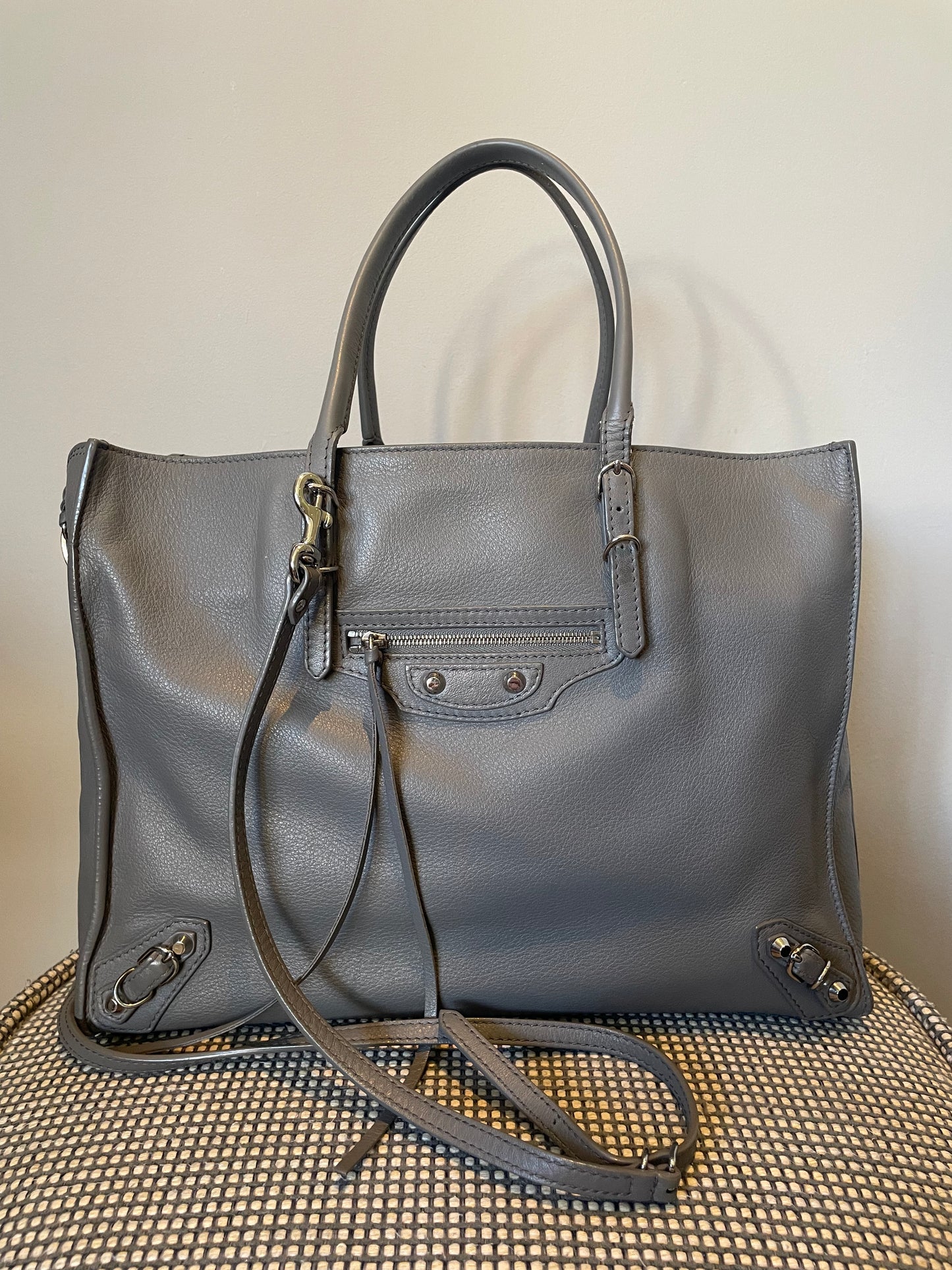 Preloved Balenciaga Papier Side Zip Tote, Medium