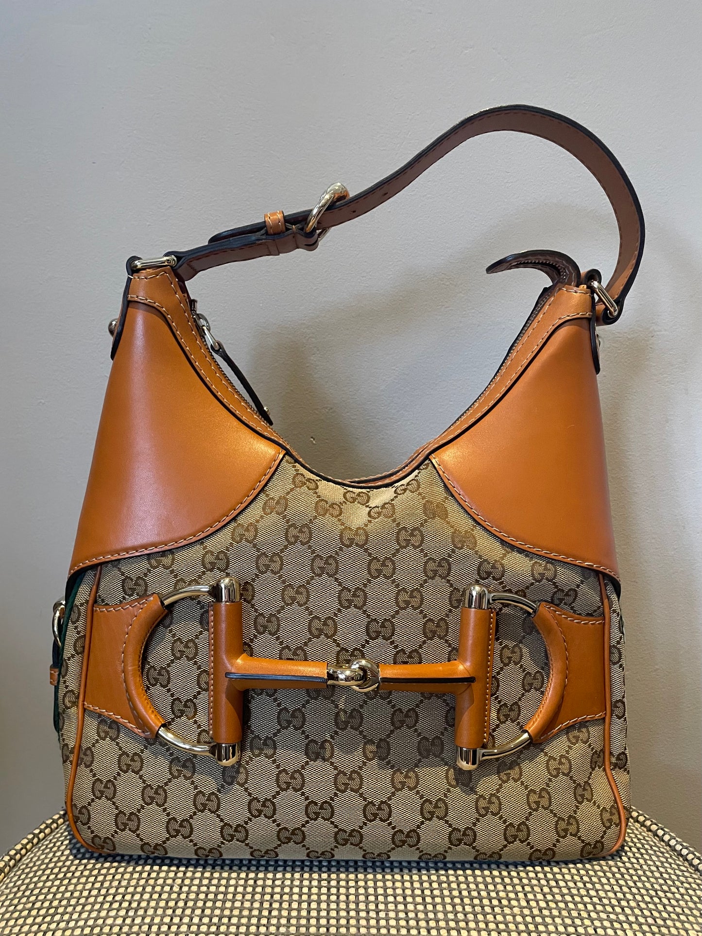 Preloved Gucci GG Heritage Horsebit Hobo Bag