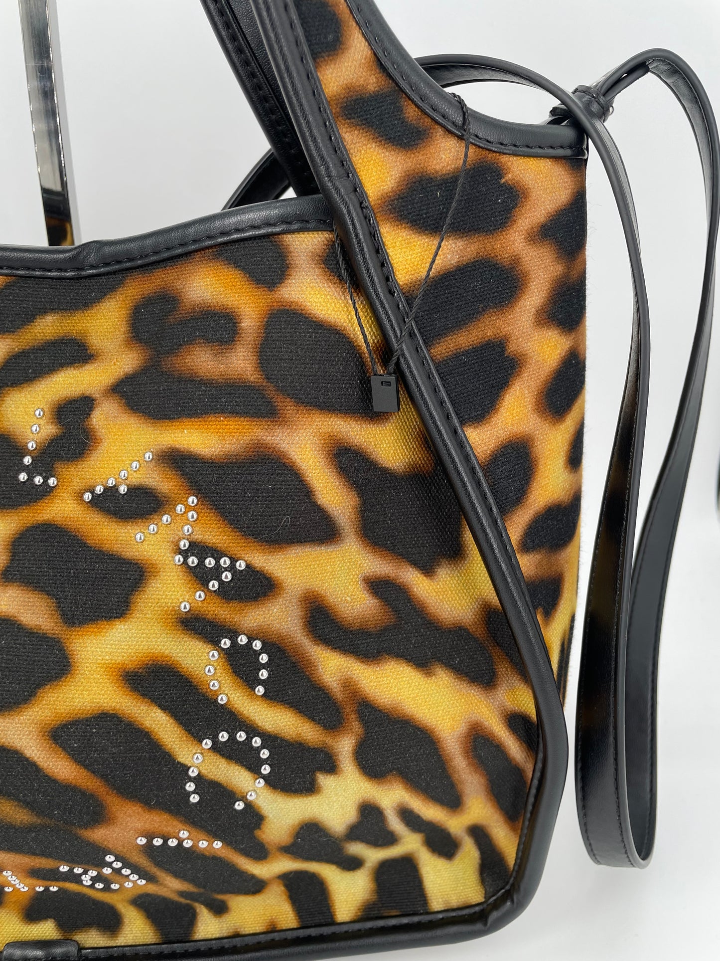 Preloved Stella McCartney Leopard Print Studded Tote Bag