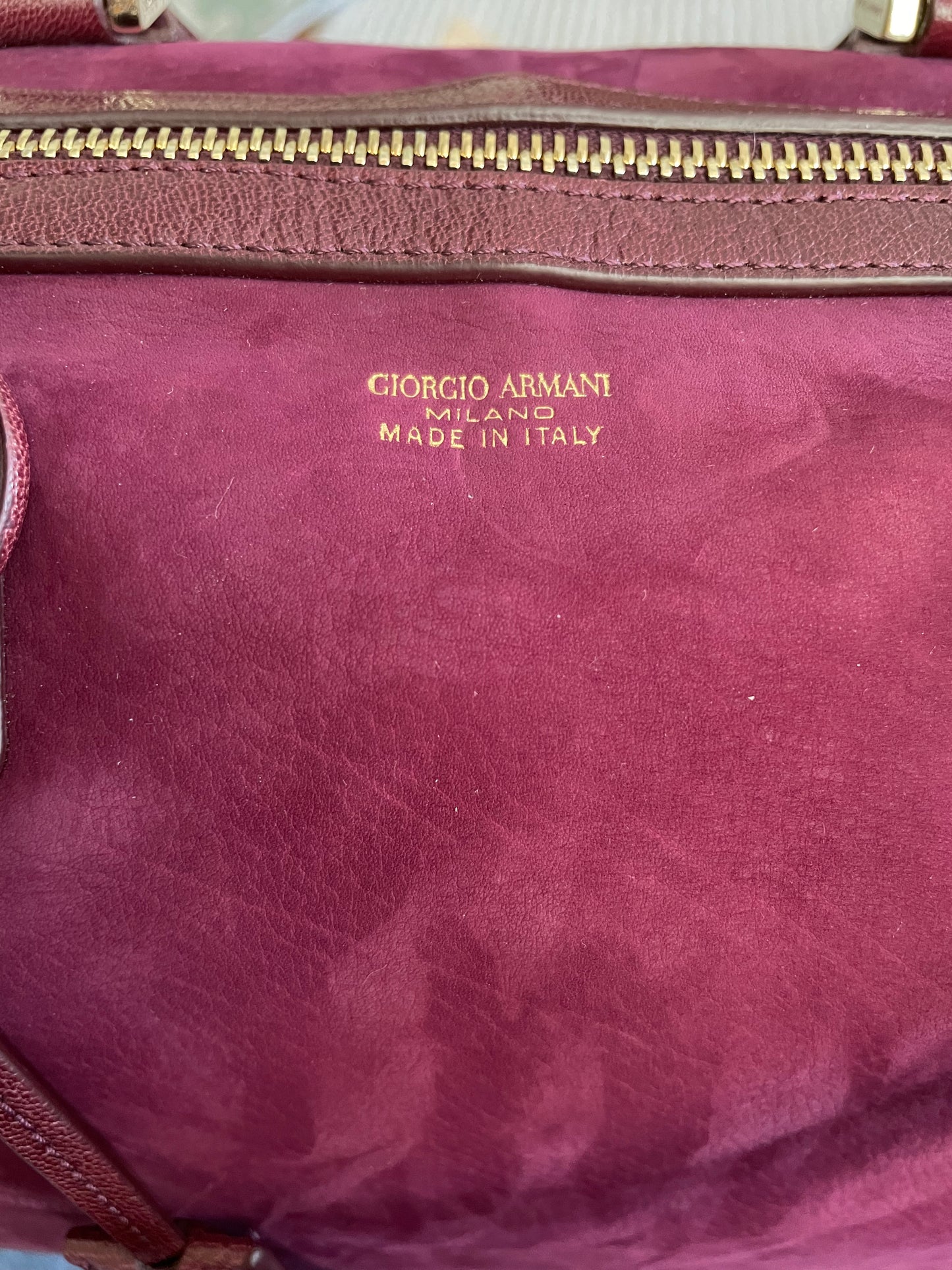 Preloved Giorgio Armani Boston Bag with long strap