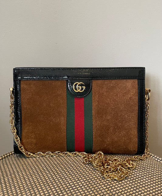 Preloved Gucci GG Web Ophidia Shoulder Bag, Small