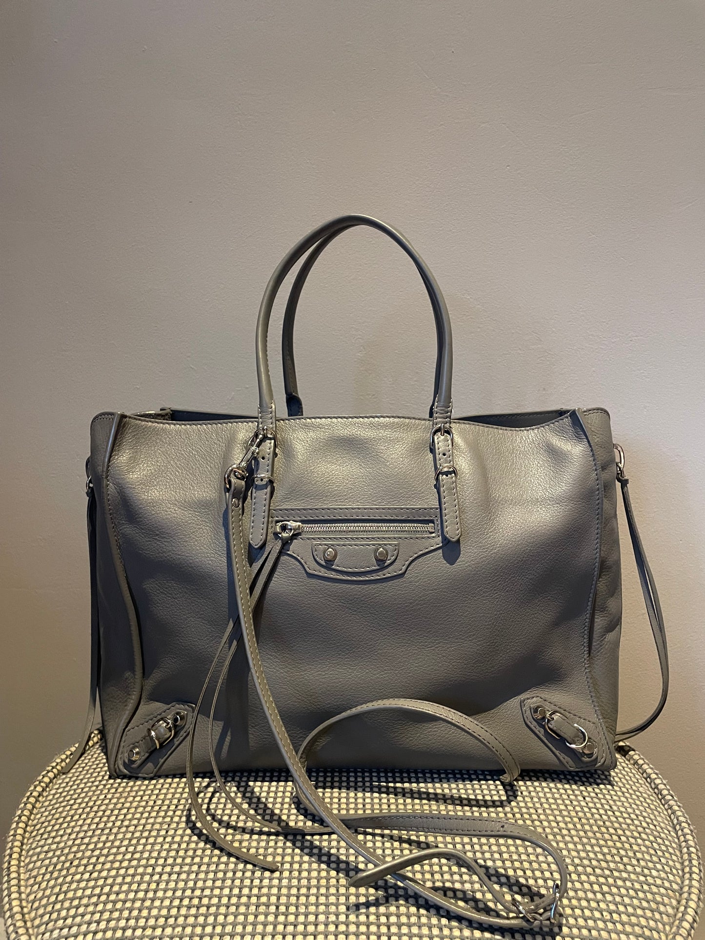 Preloved Balenciaga Papier Side Zip Tote, Medium