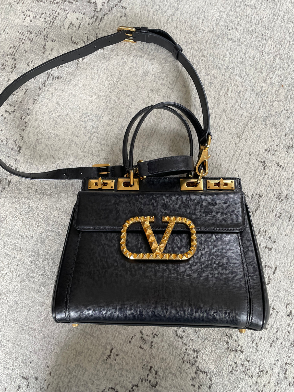 Preloved Valentino Garavani Rockstud Alcove Top-Handle Bag, medium
