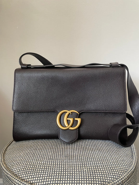 Preloved Gucci Marmont Messenger Shoulder Bag, Large
