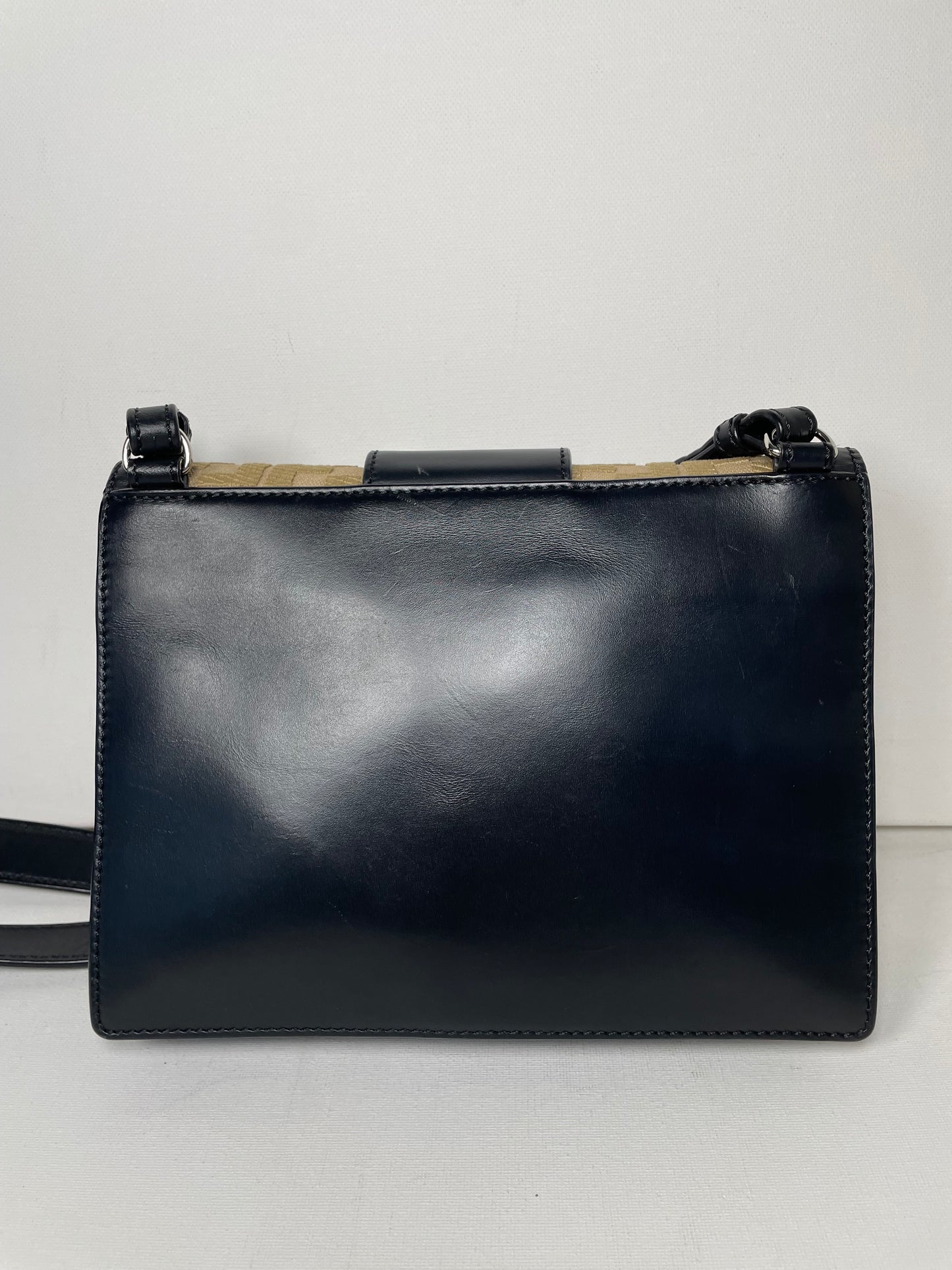 Preloved Fendi Zucca Flat Baguette Crossbody Bag