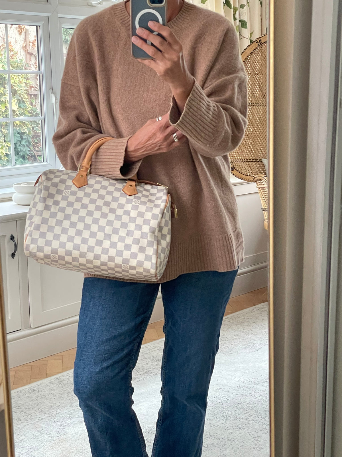 Preloved Louis Vuitton Damier Azur Speedy 30 Boston Bag