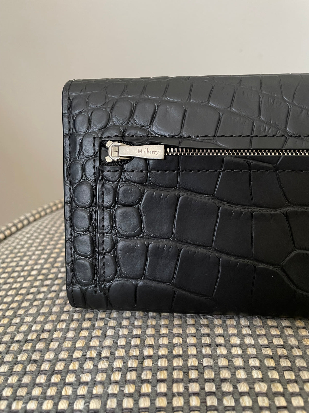 Preloved Mulberry Continental Moc Croc  Wallet, Large