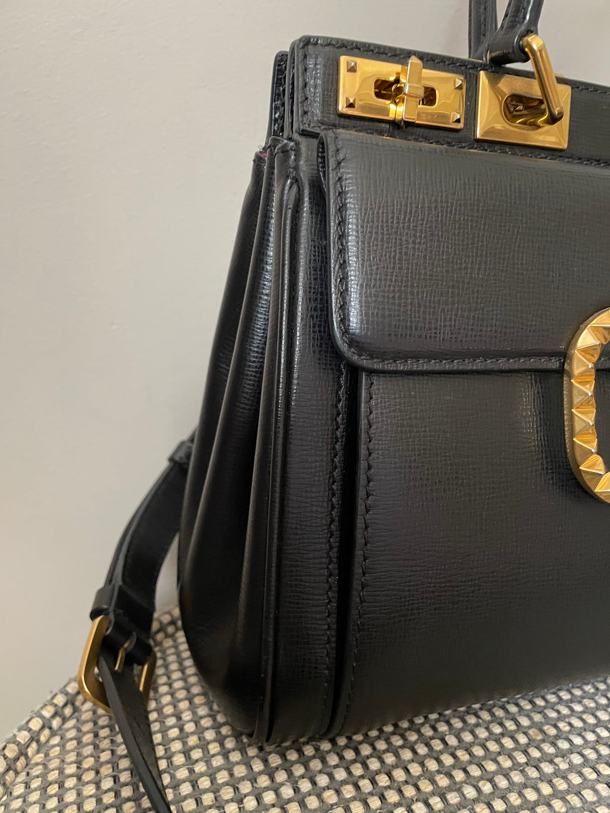 Preloved Valentino Garavani Rockstud Alcove Top-Handle Bag, medium