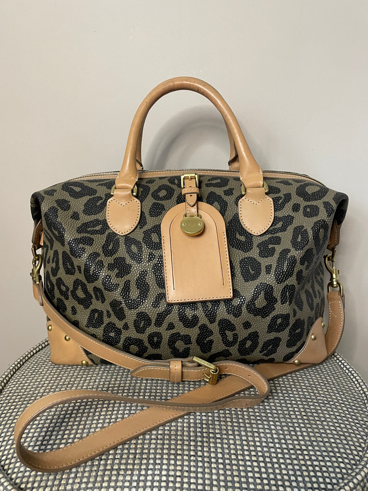 Preloved Mulberry Vintage Birds Nest Clipper Boston Bag, Small