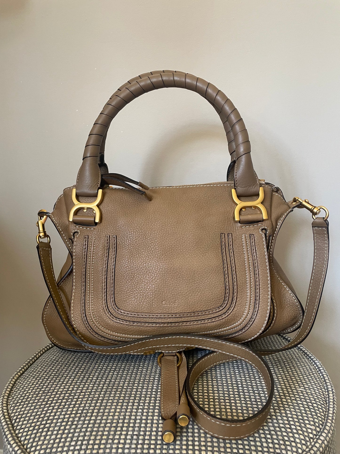 Preloved Chloe Marcie Satchel Bag with long strap, Medium
