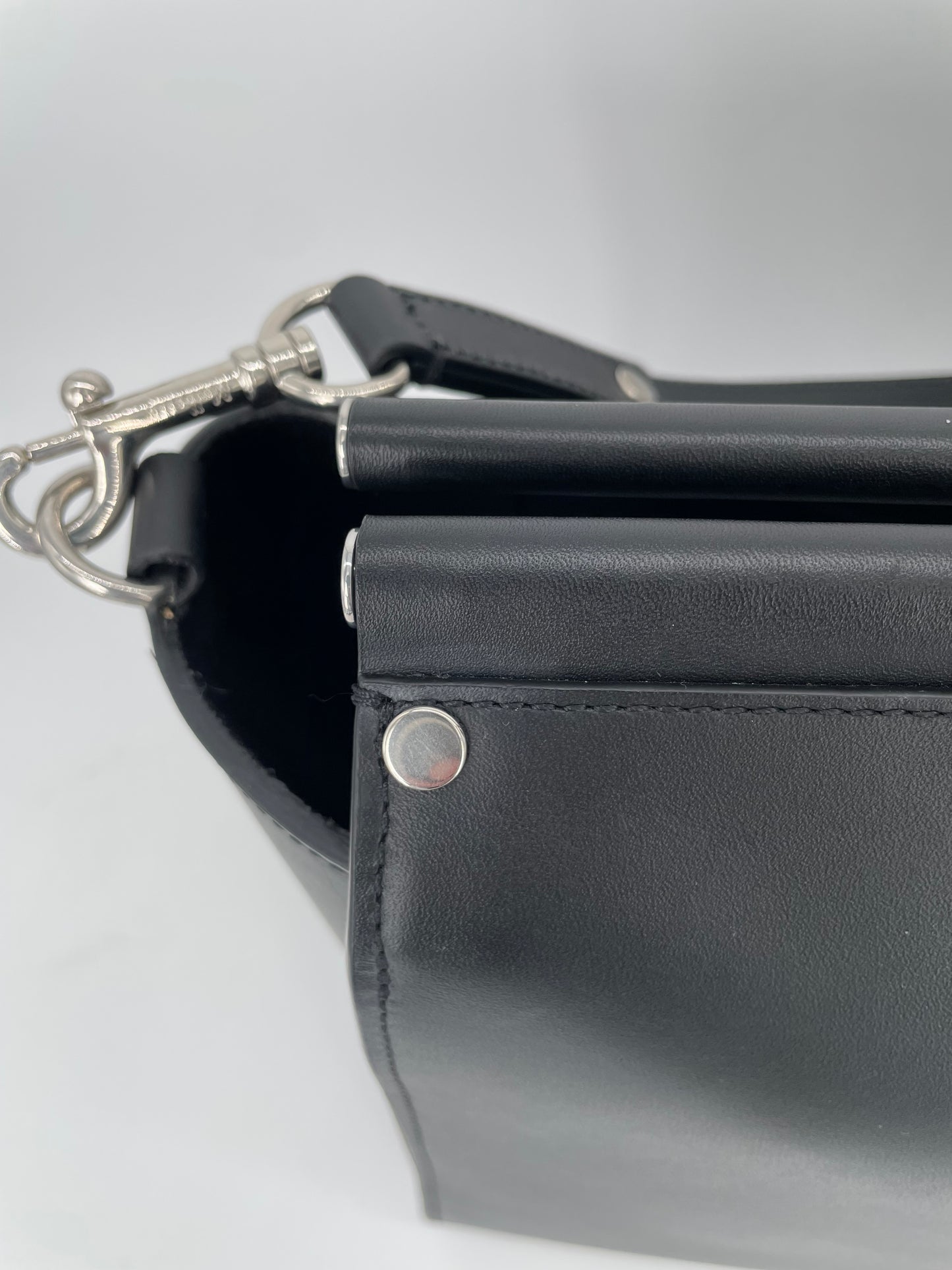 Preloved Mulberry Iris Top Handle Flat Stud Tote Bag with Long Strap