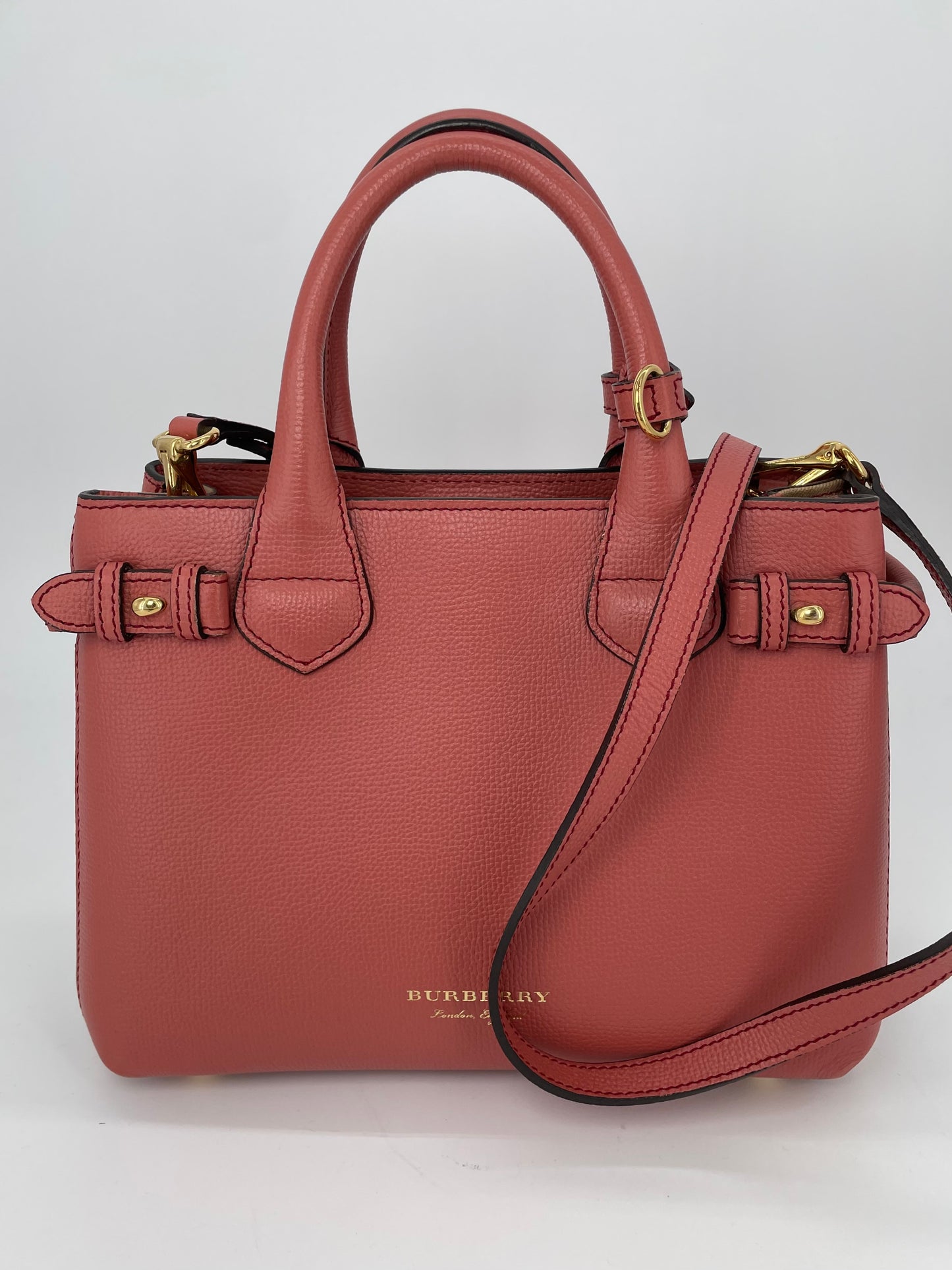 Preloved Burberry Banner Two Way Tote Bag, Small
