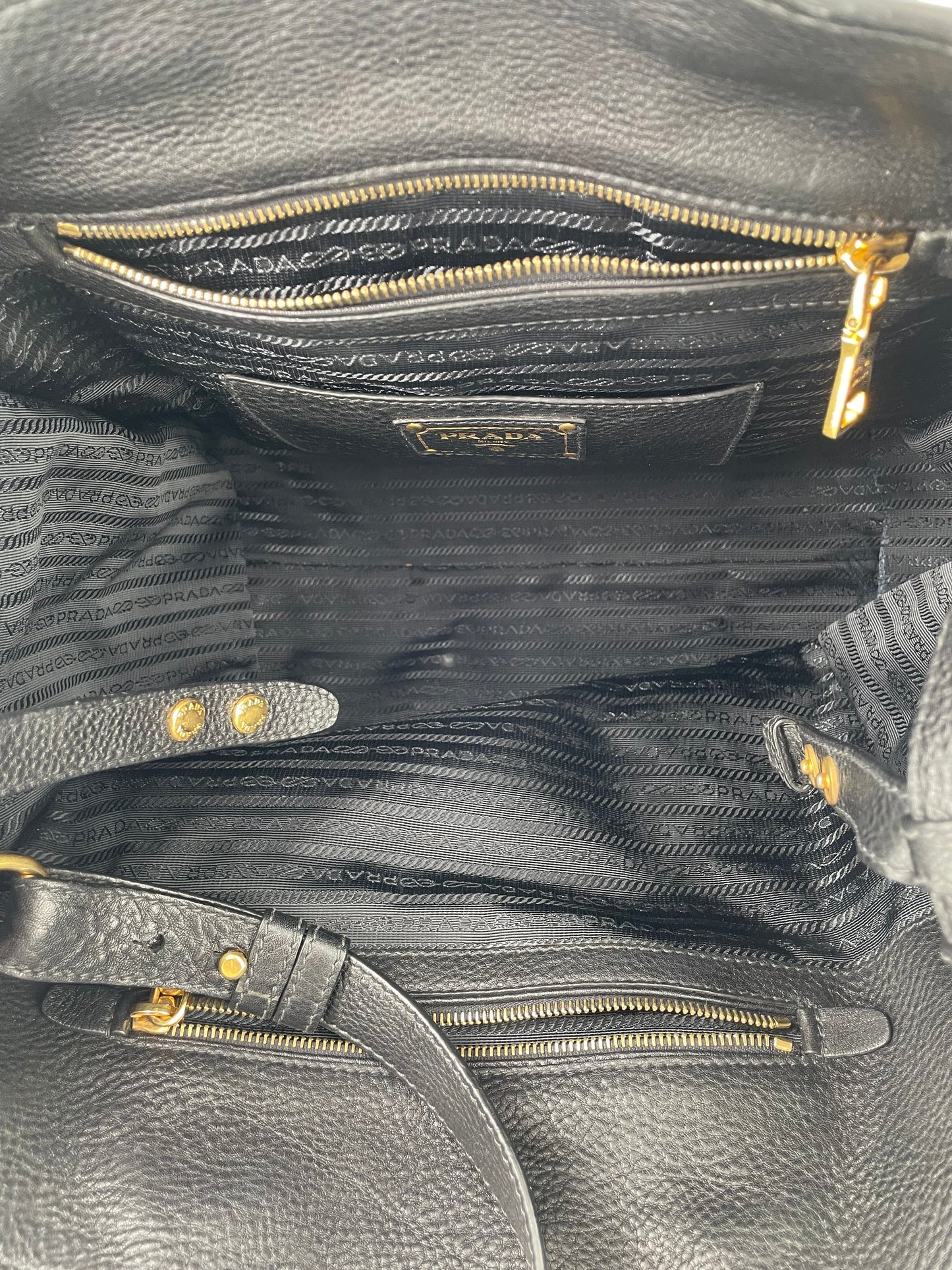 Preloved Prada Vitello Daino Tote Bag with Long Strap