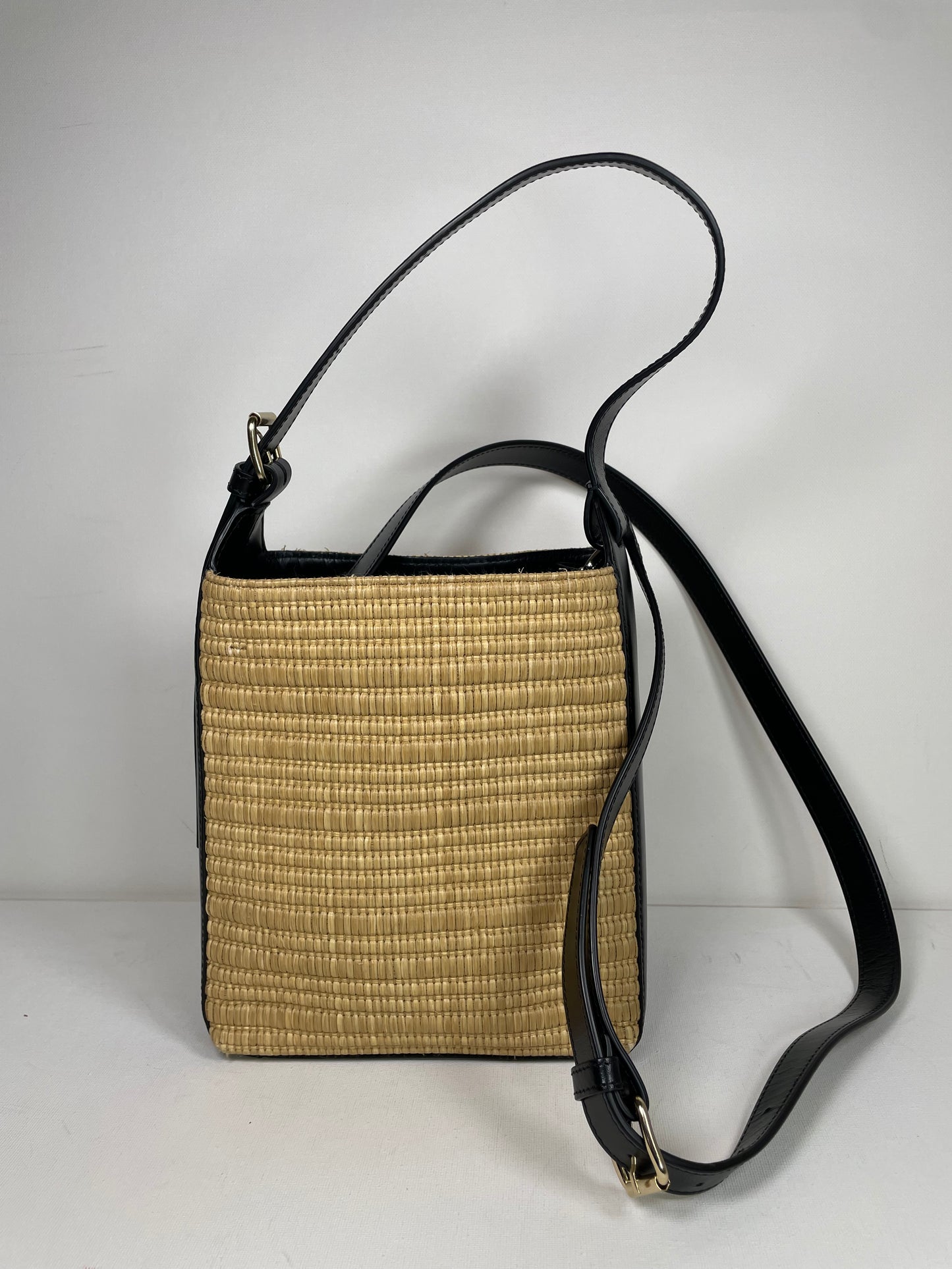 Preloved A.P.C Leather And Raffia 'Virginie' Tote bag, Small