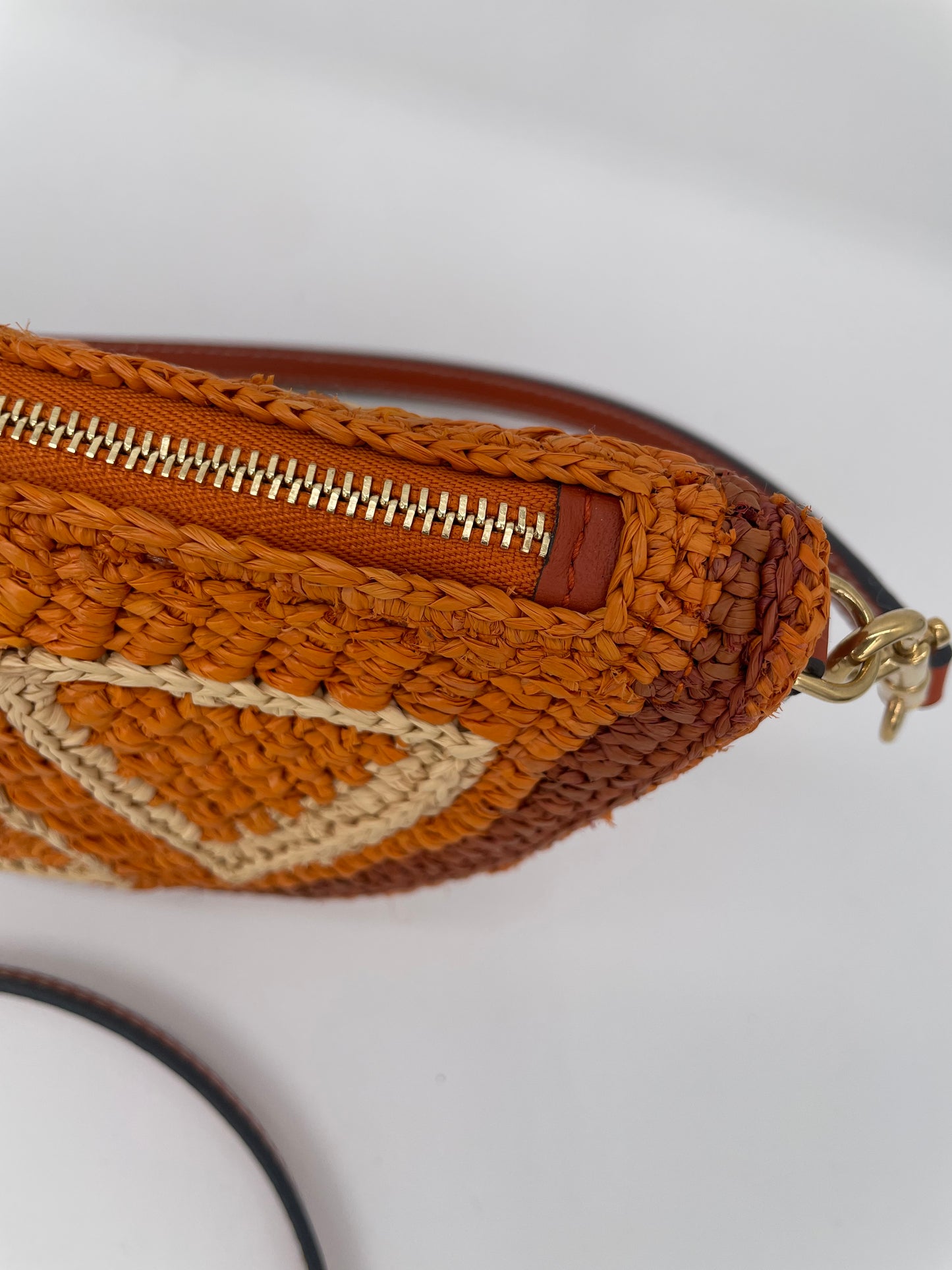 Preloved Anya Hindmarch Raffia Shoulder Bag, Clutch